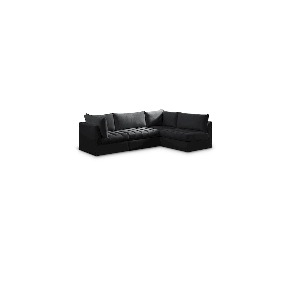 Jacob Black Velvet Modular Sectional
