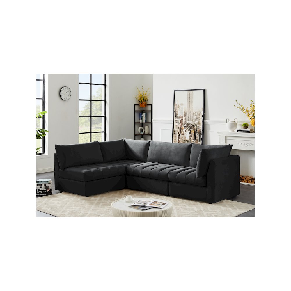 Jacob Black Velvet Modular Sectional