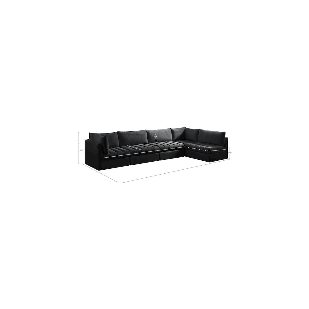 Jacob Black Velvet Modular Sectional