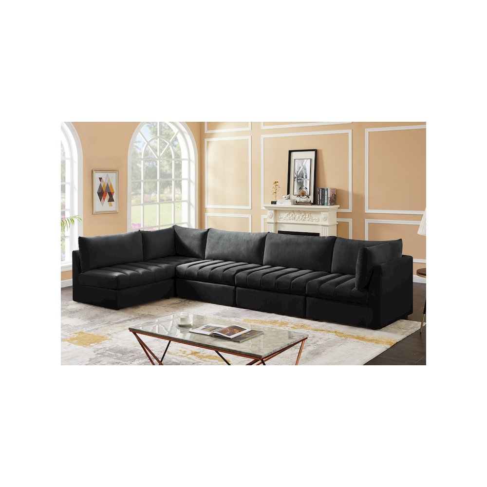 Jacob Black Velvet Modular Sectional