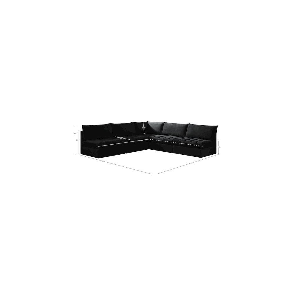 Jacob Black Velvet Modular Sectional