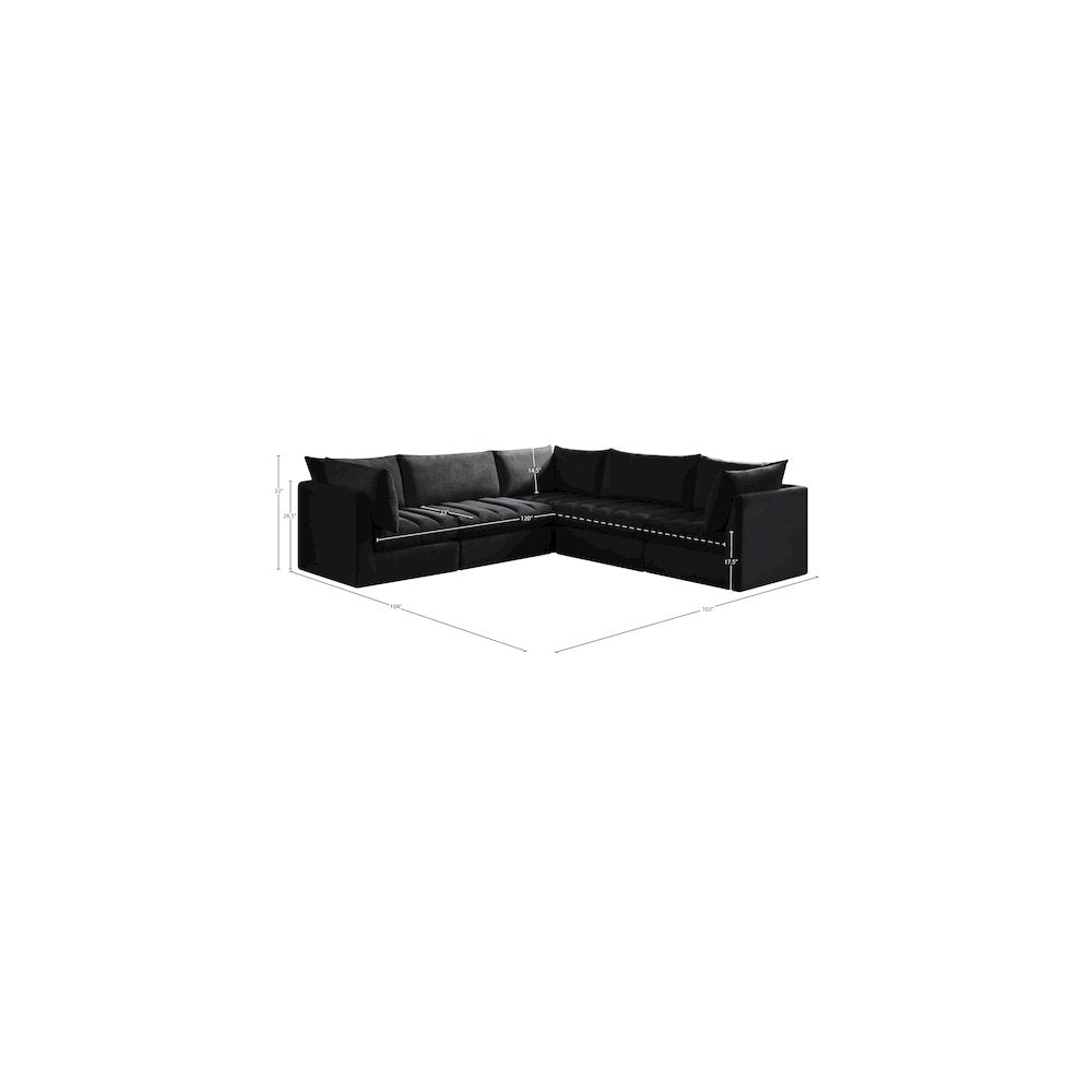 Jacob Black Velvet Modular Sectional