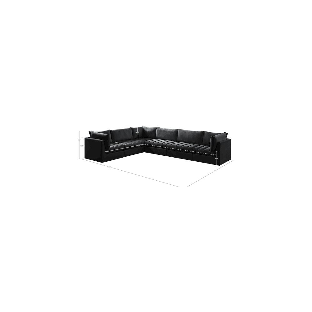 Jacob Black Velvet Modular Sectional