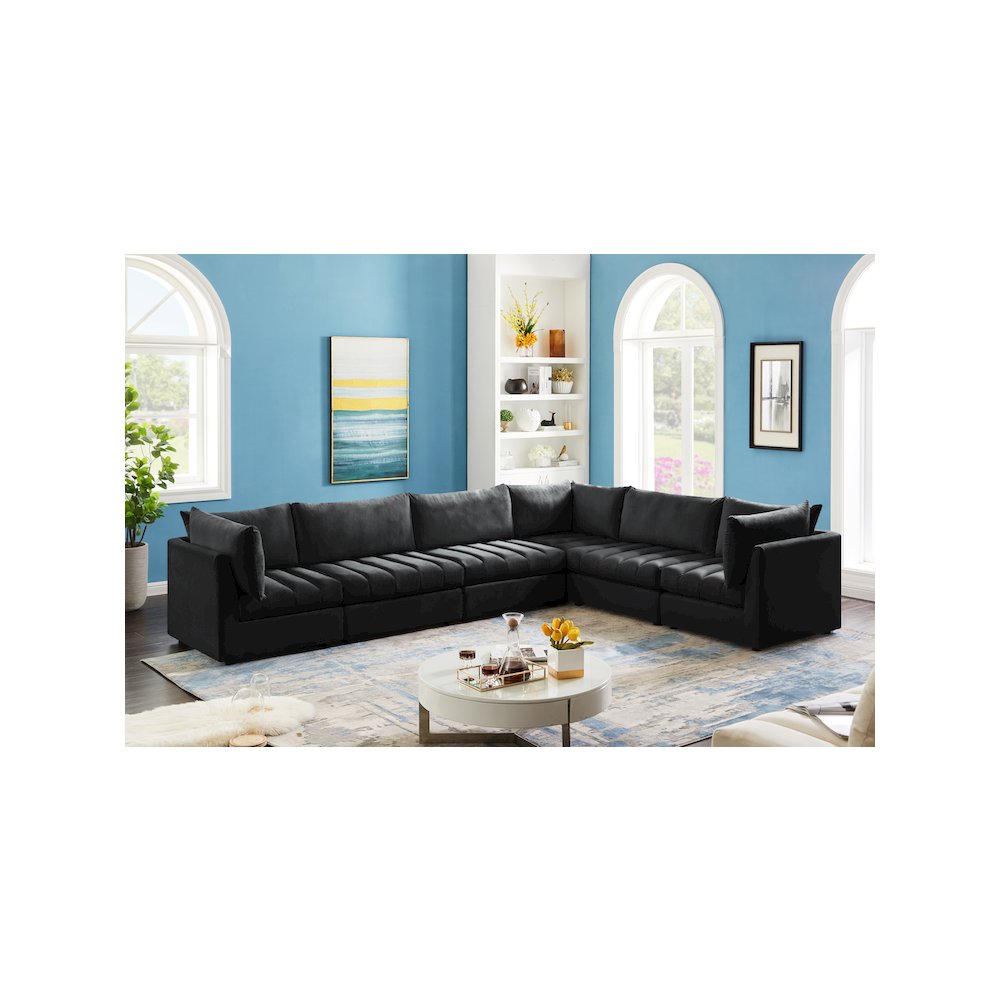 Jacob Black Velvet Modular Sectional