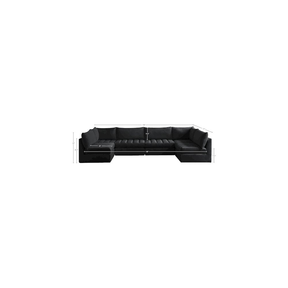 Jacob Black Velvet Modular Sectional