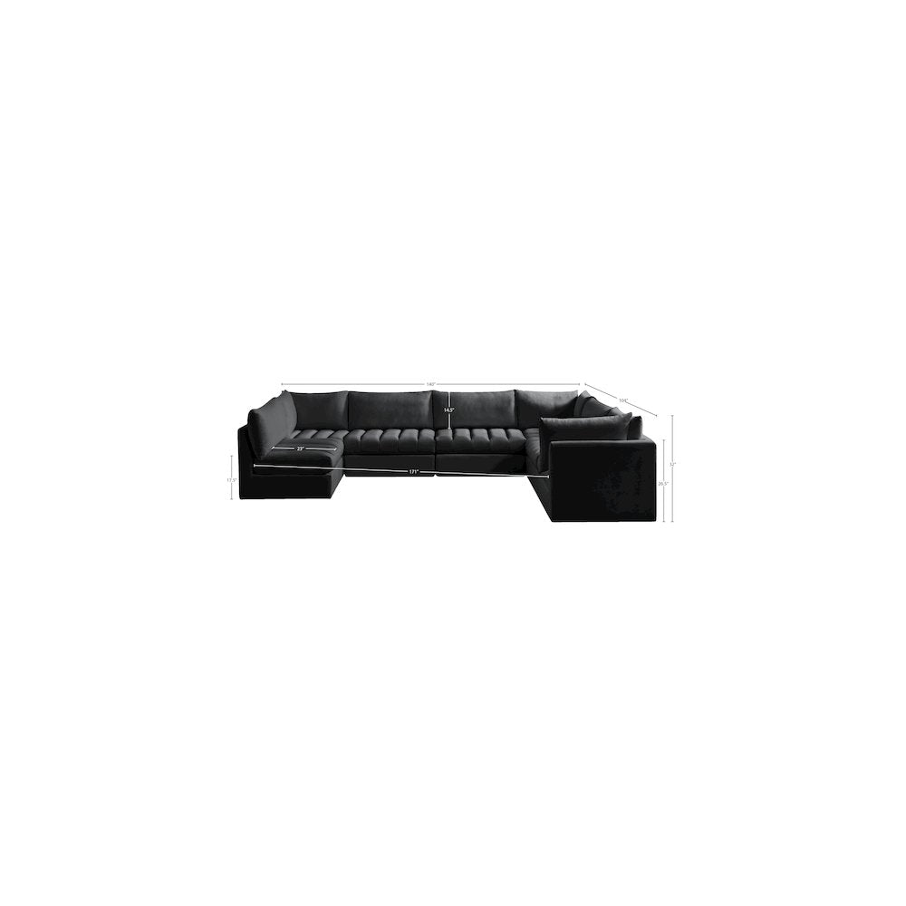 Jacob Black Velvet Modular Sectional