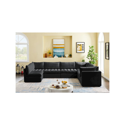 Jacob Black Velvet Modular Sectional