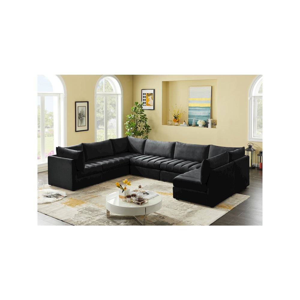 Jacob Black Velvet Modular Sectional