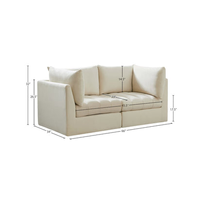 Jacob Cream Velvet Modular Sofa