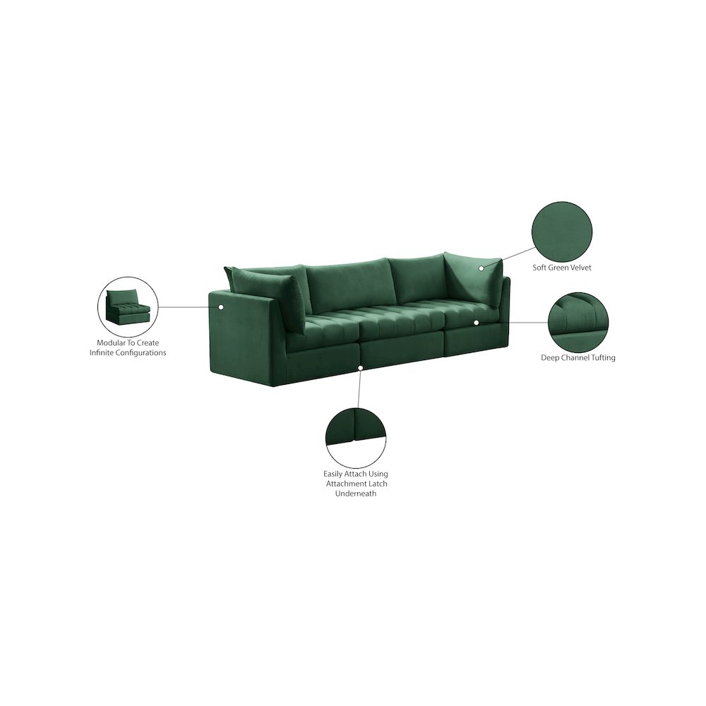 Jacob Green Velvet Modular Sofa
