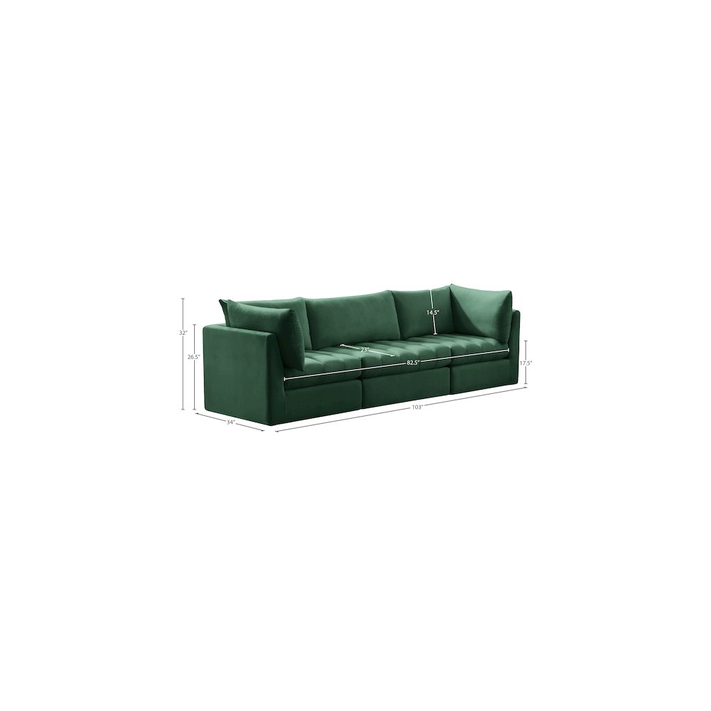 Jacob Green Velvet Modular Sofa