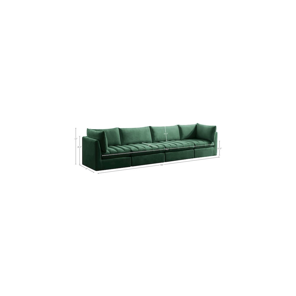 Jacob Green Velvet Modular Sofa