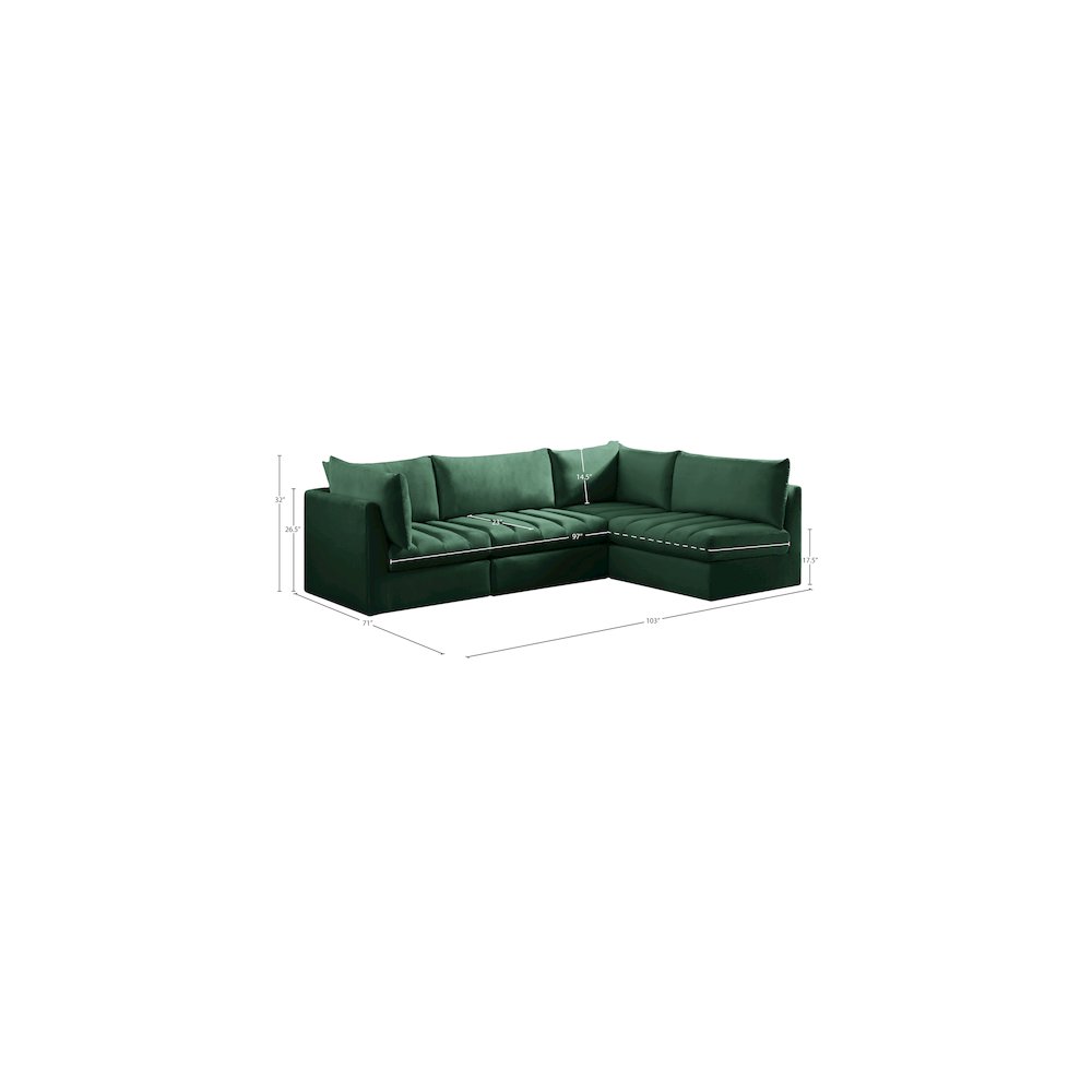 Jacob Green Velvet Modular Sectional