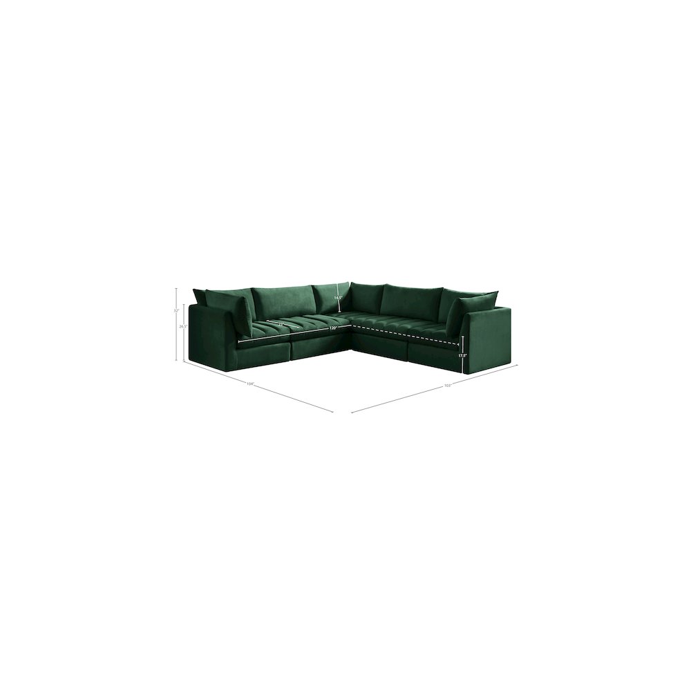 Jacob Green Velvet Modular Sectional