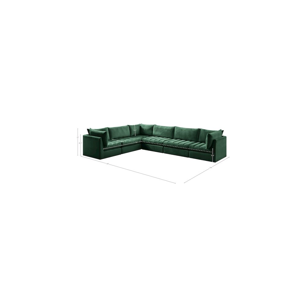 Jacob Green Velvet Modular Sectional