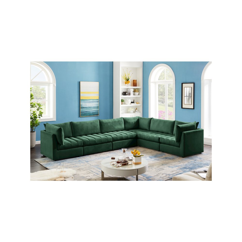 Jacob Green Velvet Modular Sectional