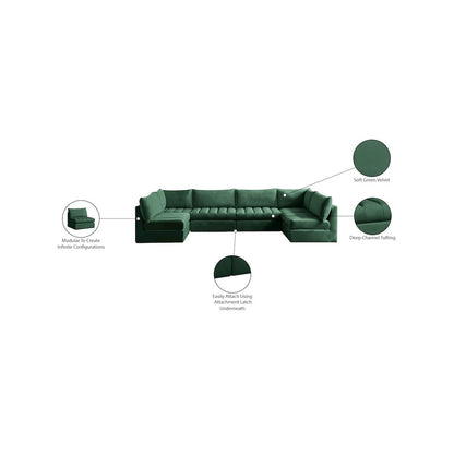 Jacob Green Velvet Modular Sectional