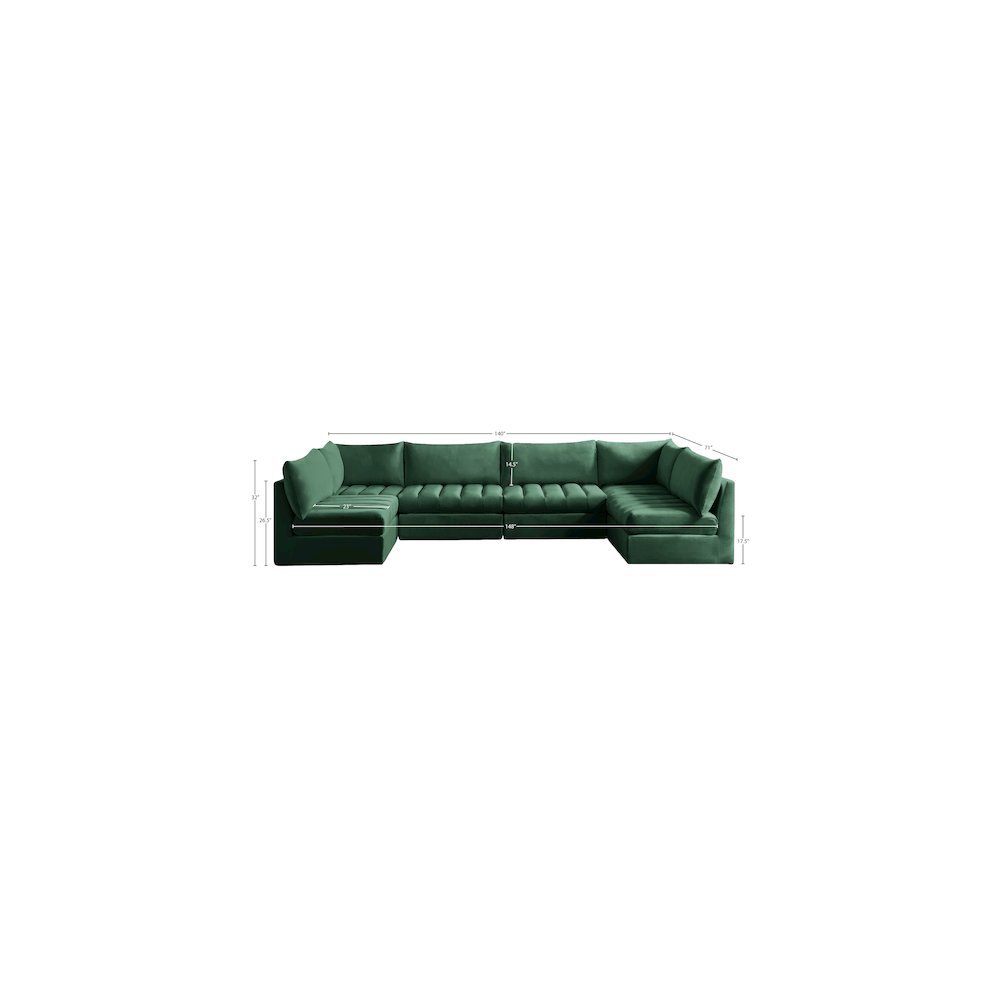Jacob Green Velvet Modular Sectional