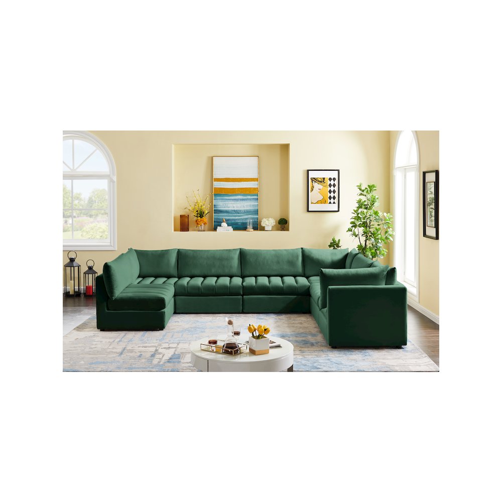 Jacob Green Velvet Modular Sectional