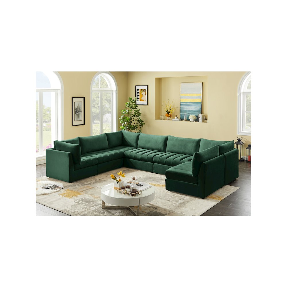 Jacob Green Velvet Modular Sectional
