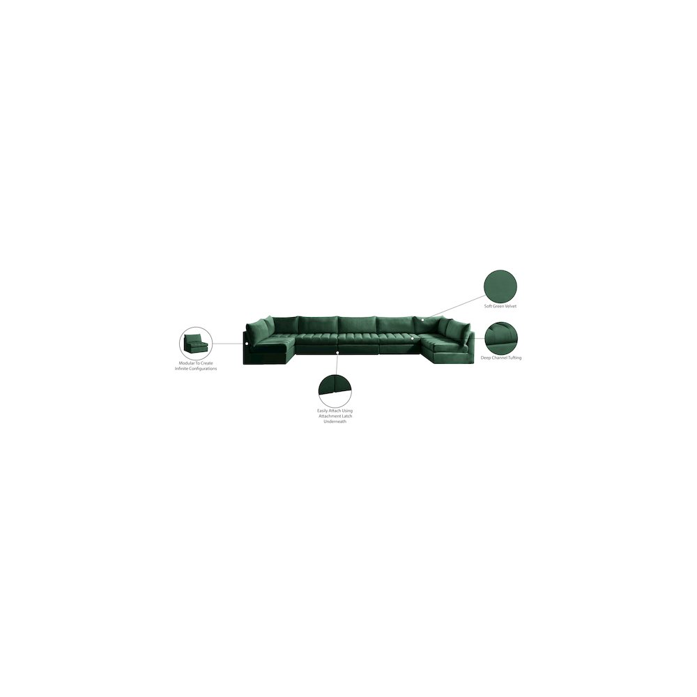 Jacob Green Velvet Modular Sectional