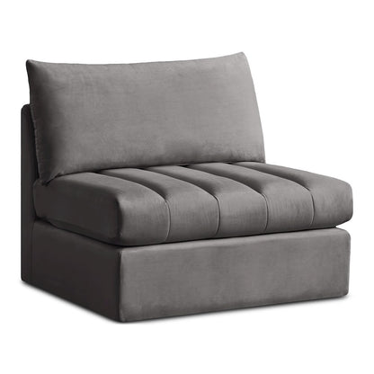 Jacob Grey Velvet Armless