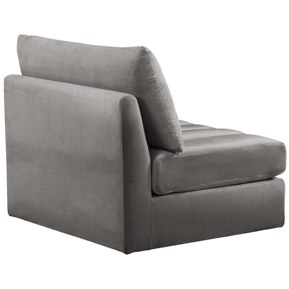 Jacob Grey Velvet Armless