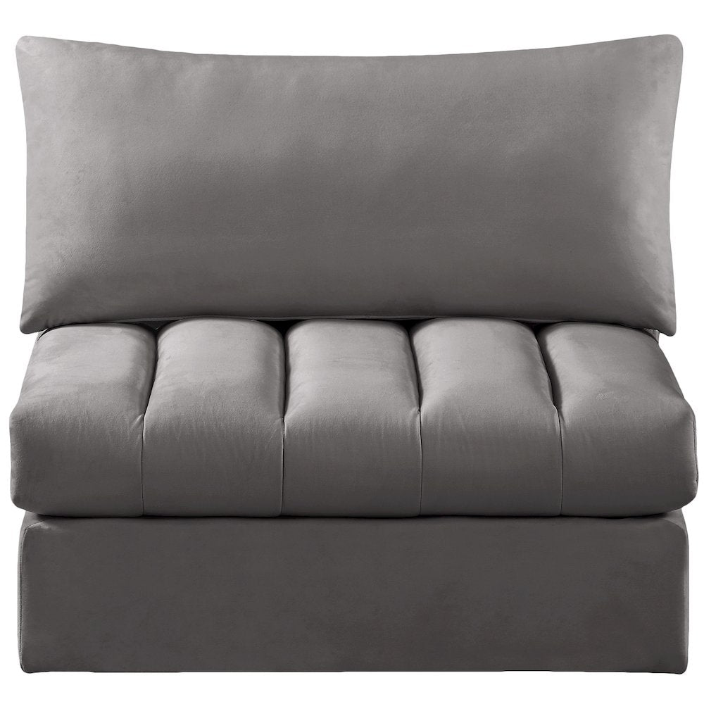 Jacob Grey Velvet Armless