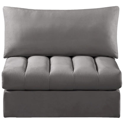 Jacob Grey Velvet Armless