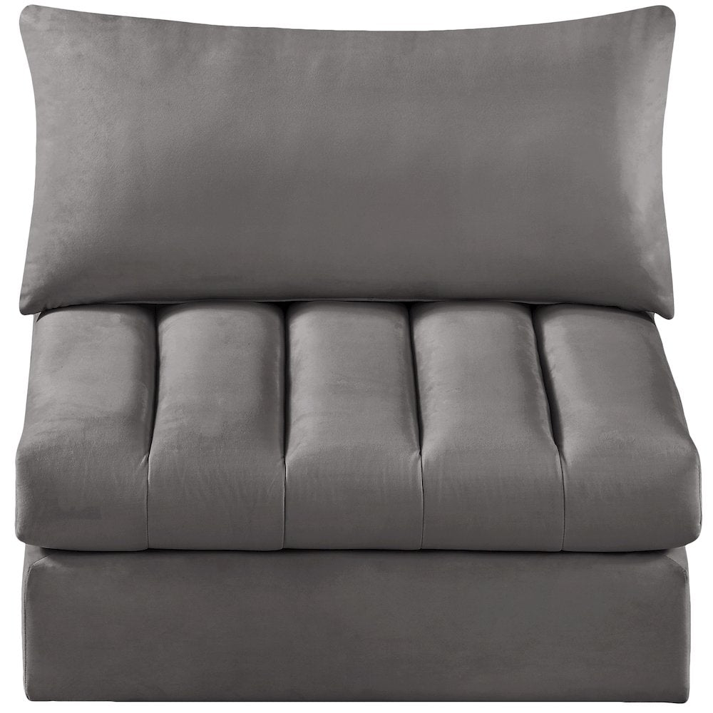 Jacob Grey Velvet Armless