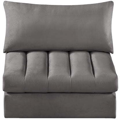 Jacob Grey Velvet Armless