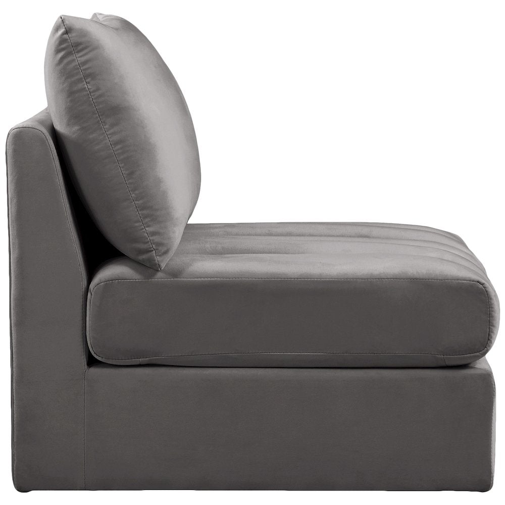 Jacob Grey Velvet Armless