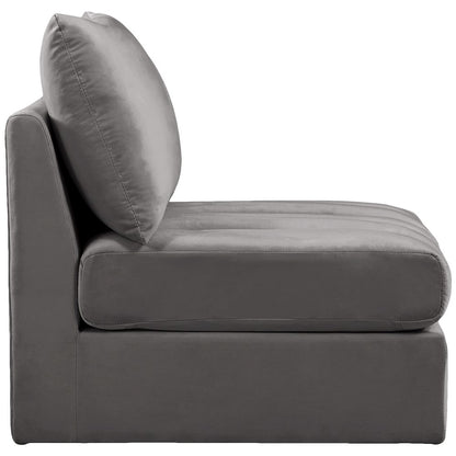 Jacob Grey Velvet Armless