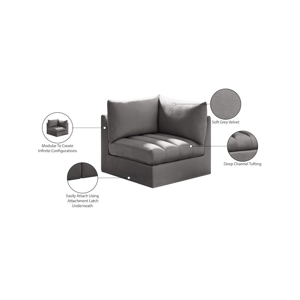 Jacob Grey Velvet Corner