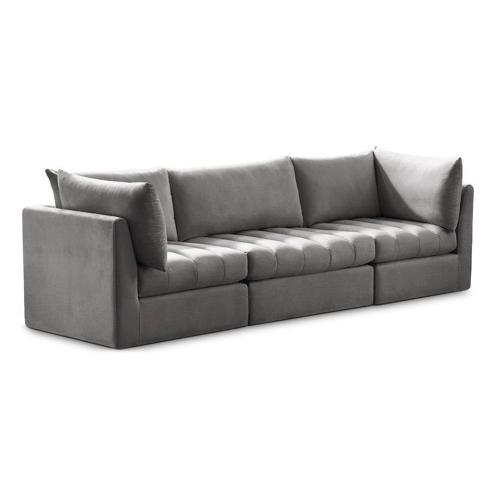 Jacob Grey Velvet Modular Sofa