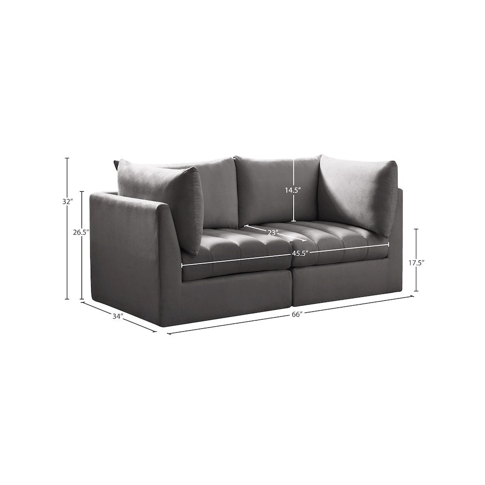Jacob Grey Velvet Modular Sofa