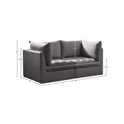 Jacob Grey Velvet Modular Sofa