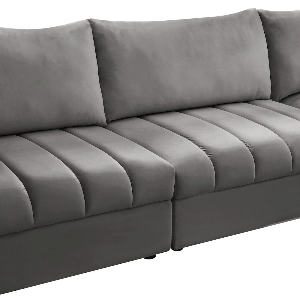 Jacob Grey Velvet Modular Sectional