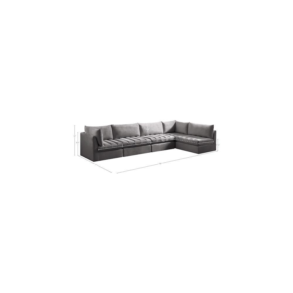 Jacob Grey Velvet Modular Sectional