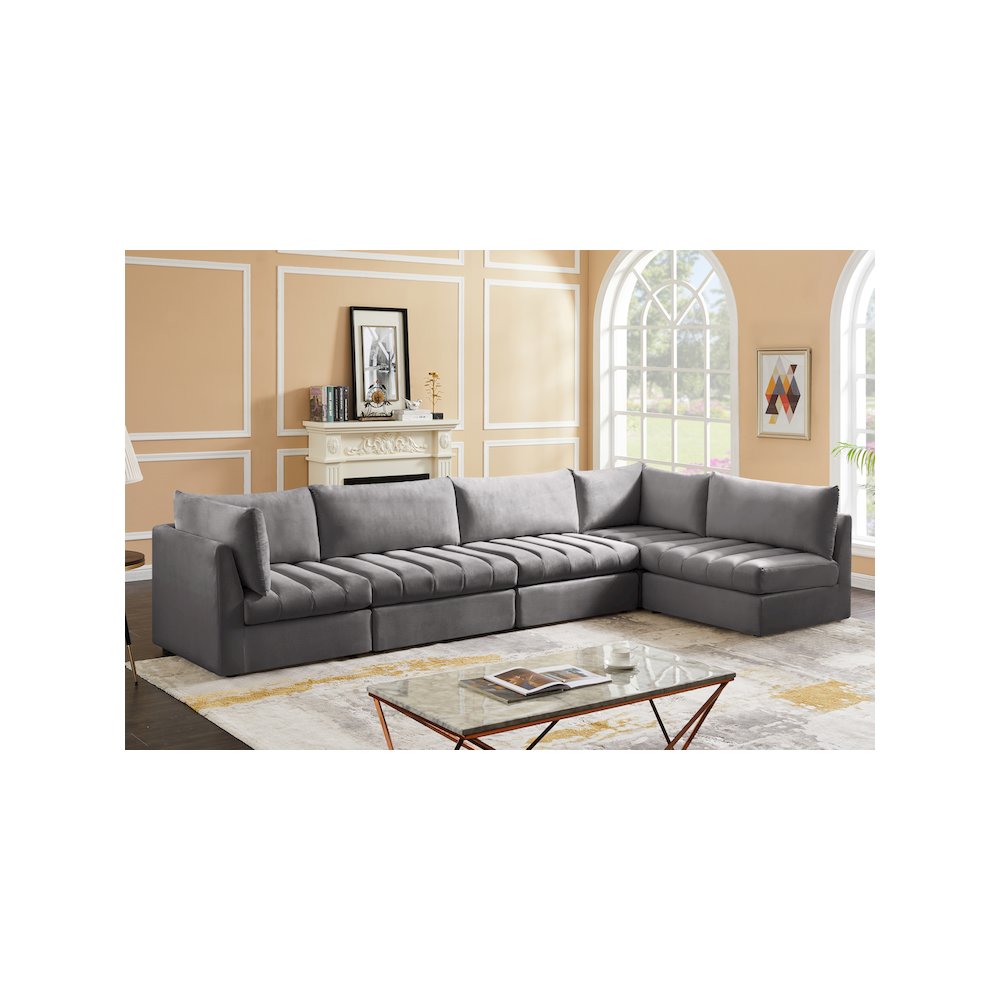 Jacob Grey Velvet Modular Sectional