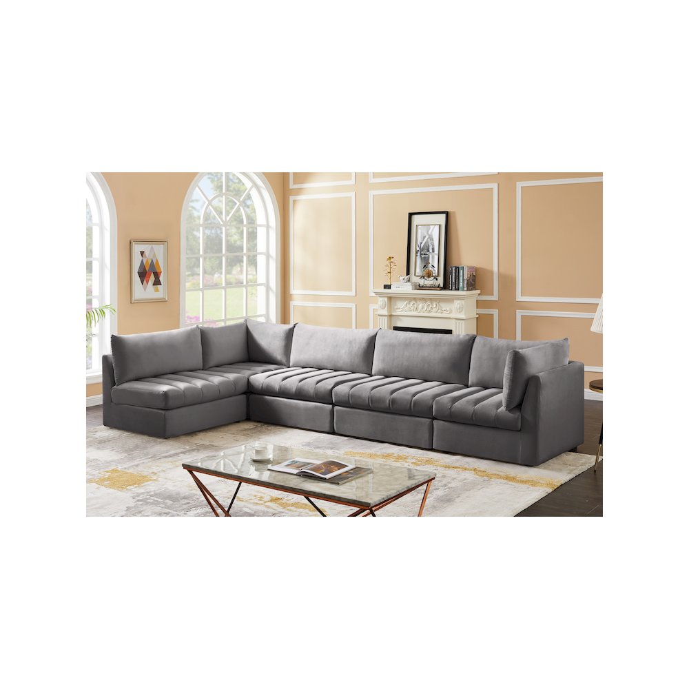 Jacob Grey Velvet Modular Sectional