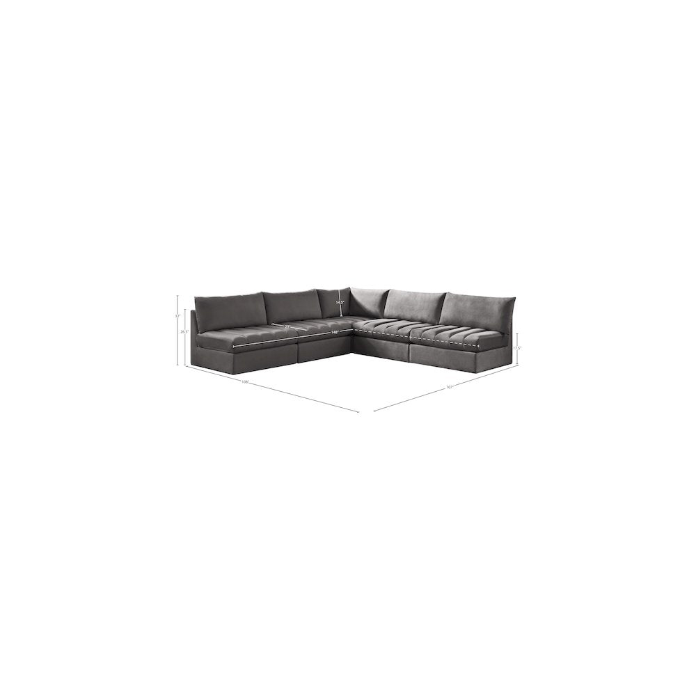 Jacob Grey Velvet Modular Sectional
