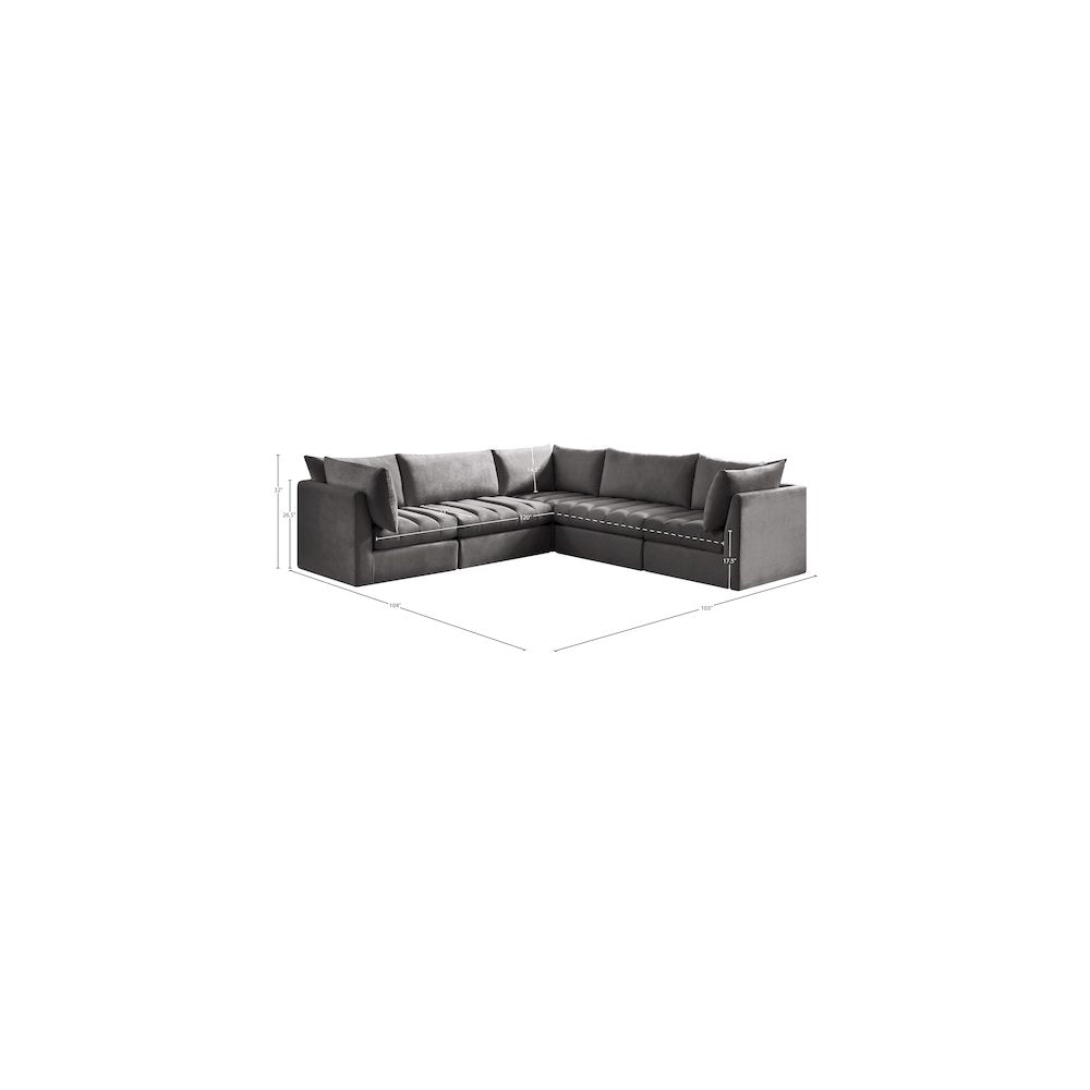Jacob Grey Velvet Modular Sectional