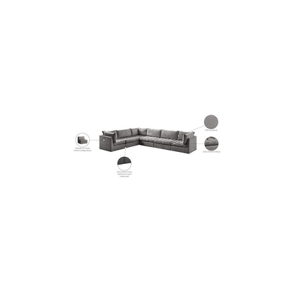 Jacob Grey Velvet Modular Sectional
