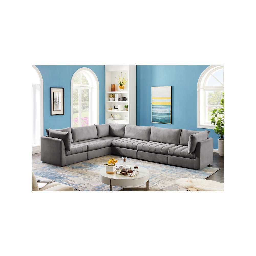 Jacob Grey Velvet Modular Sectional