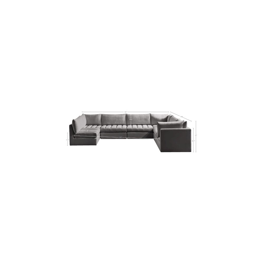Jacob Grey Velvet Modular Sectional
