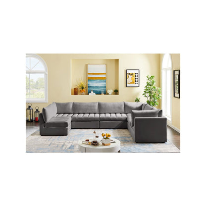 Jacob Grey Velvet Modular Sectional