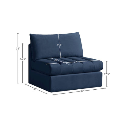 Jacob Navy Velvet Armless