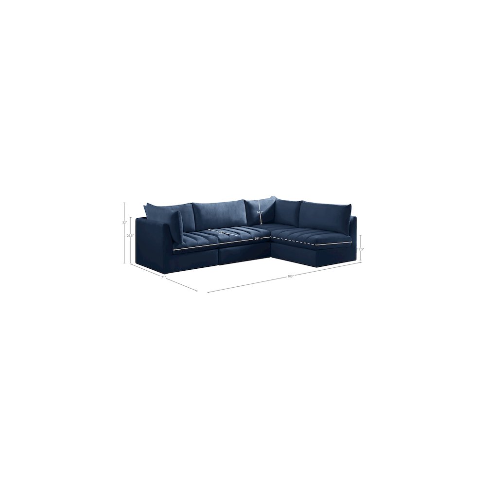 Jacob Navy Velvet Modular Sectional