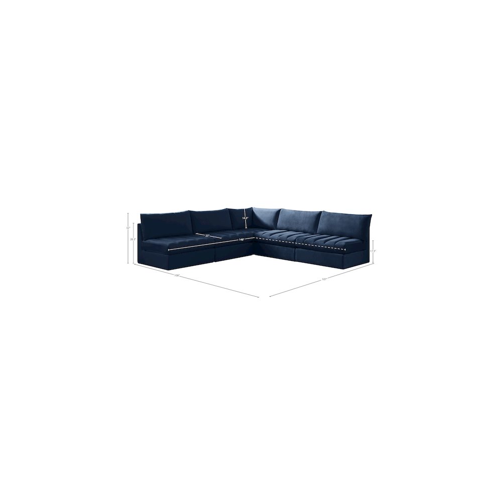 Jacob Navy Velvet Modular Sectional